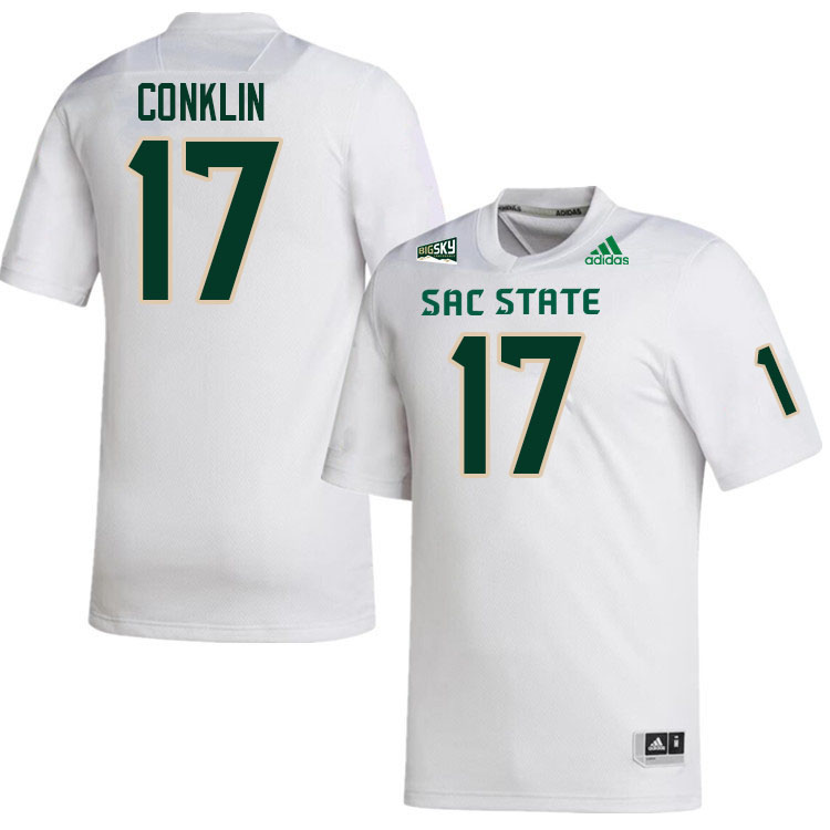 Sacramento State Hornets #17 Carson Conklin College Football Jerseys Stitched Sale-White